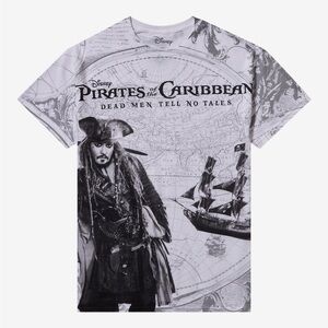 Disney Pirates Of The Caribbean: Dead Men Tell No Tales Map Boyfriend Fit Tee XS